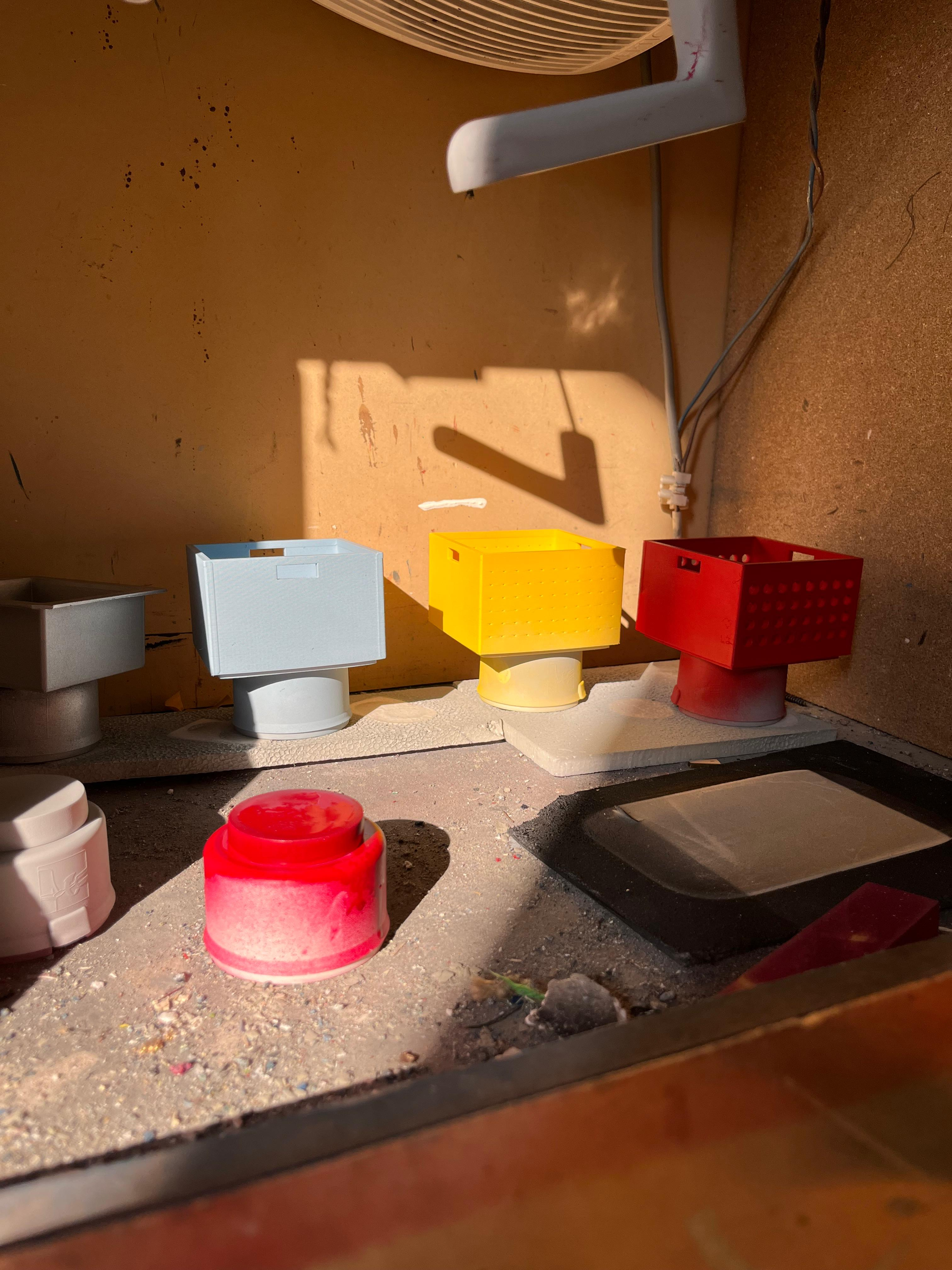 Graphic depicting a hexagonal cropped photo of an interior room design with grid lines along its borders.