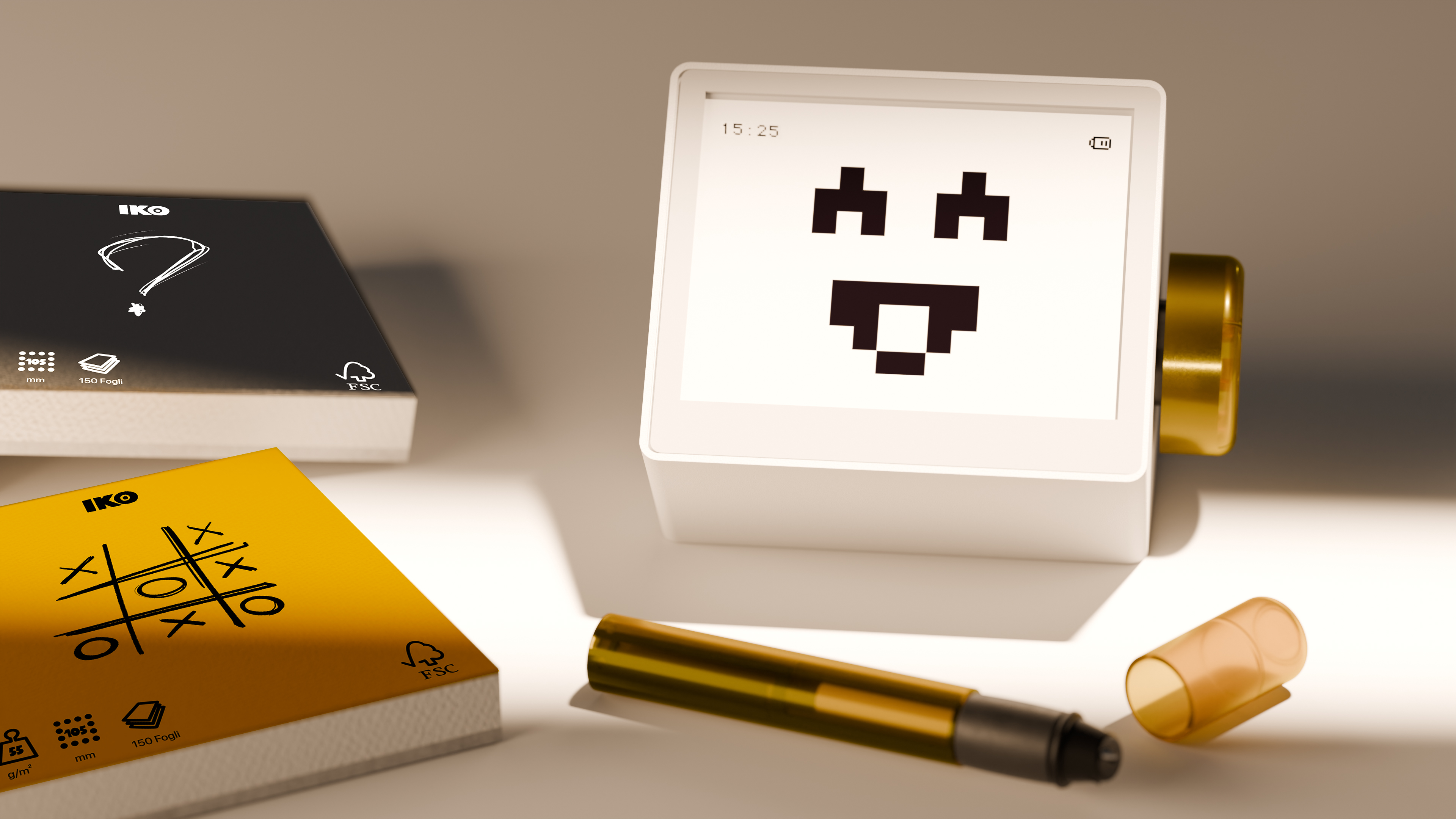 Stationery design of letterhead and business cards for the company Anders on top of a blurred photo of a house interior.